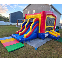 Château gonflable commercial en PVC pour fêtes, combinaison toboggan et château gonflable humide/sec à vendre