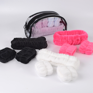 Custom Logo Microfiber Coral Fleece Spa Wristband Microfiber Headbands for <strong>Bath</strong> - Product Image 6