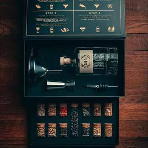 Kit de fabrication de gin DIY, gin <span class=keywords><strong>sans</strong></span> <span class=keywords><strong>alcool</strong></span>, garniture pour gin, kit de fabrication d'infusion de gin, entonnoir, doseur, pierre à whisky, accessoires de <span class=keywords><strong>bar</strong></span> en bois - Product Image 4
