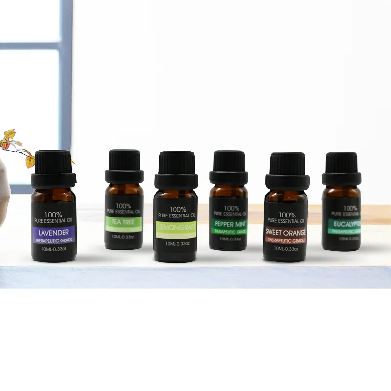 100% neue design Pure massage Essential Oils set 6 flaschen geschenk set-Lavande, zitronengras-10ml