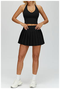 Conjunto de Roupas de Treino Femininas com Logo Personalizado, Camiseta Esportiva e Saia, Top de Atividade Respirável - Product Image 4