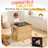 Table de sevrage en bois au design moderne Montessori avec tableau noir pour enfants de 1 à 3 ans, pour une utilisation dans le salon