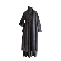 Costume de mode de qualité supérieure pour femmes, pull à col roulé cardigan long et tricoté en vrac, ensemble trois pièces
