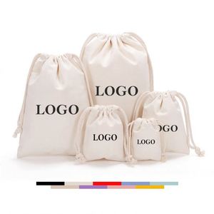 ถุงผ้ากันฝุ่นเปล่าขายส่งจากโรงงาน พร้อมพิมพ์โลโก้ ถุงผ้าฝ้ายแบบมีเชือกผูก พกพาสะดวก ใช้ซ้ำได้ - Product Image 1