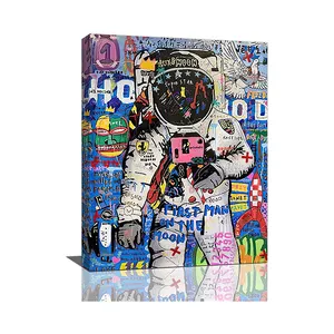 Home Decor Modern Graffiti Canvas Print Wal Art Street Wall Painting Framed Astronaut Graffiti Wall Art