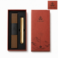 Boîte d'emballage de luxe rouge pour bâtonnets d'encens, personnalisable, en carton rigide noir avec dorure à chaud, pour la méditation et l'aromathérapie