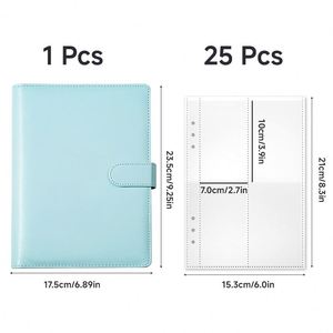 Wholesale Loose Leaf Pu Leather 6 <b>Ring</b> Budget <b>Binder</b> Planner 100 Envelope Savings Challenge A5 Budget <b>Binder</b> - Product Image 5