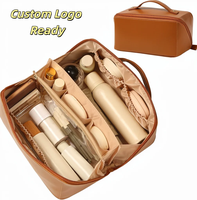Sac de toilette imperméable en PU grande capacité avec logo personnalisé MKW3153, sac de voyage pour femmes, organiseur de maquillage portable