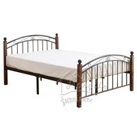 Vente en gros de meubles de chambre à coucher pour dortoir cadre de lit en acier, métal, fer et acier avec base en tube métallique pour adultes, peu encombrant