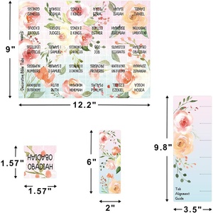 แท็บคั่นหนังสือพระคัมภีร์ลายดอกไม้  แท็บคั่นหนังสือพระคัมภีร์เคลือบลามิเนตสีสันสดใส  แท็บคั่นหนังสือพระคัมภีร์สำหรับพระพันธสัญญาเดิมและพระพันธสัญญาใหม่  ฟิล์มเคลือบด้าน  ของขวัญ - Product Image 4