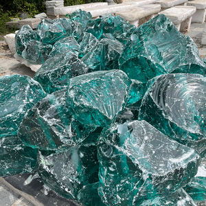 Tukis de roches de pépites de verre concassé recyclé bleu océan profond pour la décoration extérieure - Product Image 3