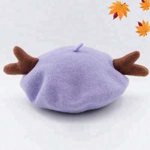 Béret en laine pour enfants mignon avec oreilles de cerf pour le festival de Noël - Product Image 5