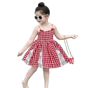 Vestito Estivo a Quadri per Bambine con Spalline, Abito per Bambini 3-8 Anni, Abbigliamento per Bambini Pezzo Unico, Dropshipping - Product Image 4