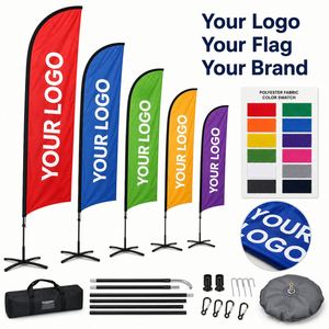 Bandera Publicitaria con Logotipo Personalizado, Bandera de Plumas en Forma de Lágrima para Eventos Promocionales con Mástil y Base, Varios Tamaños - Product Image 2