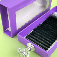 Ekstensi Bulu Mata Pribadi Logo Sendiri Matte Black Faux Mink Velvet Cashmere Volume Lashes Korea PBT 8mmCC