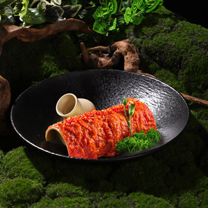 Mountain Style Dry Ice Side Dish Round Melamine <b>Plate</b> For Hot Pot Meat Serving Party Use Solid Color Dishes - Product Image 2