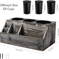 Support en bois pour sèche-cheveux, étagère de rangement pour salle de bain, organiseur de maquillage en bois rustique pour coiffeuse