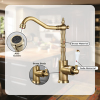 Mitigeur de lavabo vintage en laiton GEASAM à montage sur comptoir, monocommande, cartouche céramique, eau chaude et froide, pour distributeur
