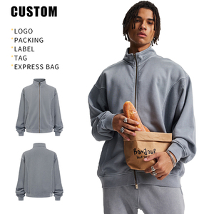 Sudadera de Algodón con Media Cremallera Bordada OEM ODM, Estilo Oversize, Streetwear Personalizado Unisex para Hombre - Product Image 3