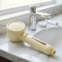 Pommeau de douche double filtre pour salle de bain, élimine le chlore, 3 modes de pulvérisation, douche à main colorée avec brosse de massage du cuir chevelu