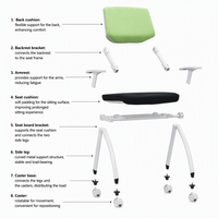 Chaise de formation moderne en tissu, pliable et à roulettes, pour salle d'école, hôtel, hôpital
