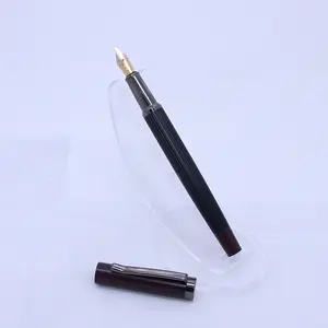 Pluma estilográfica de firma de oficina de negocios práctica de caligrafía de metal negro de punta de iridio Premium de precisión