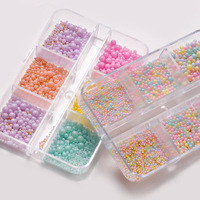 Nouveau Kawaii Mini Macaron Bonbons Couleur Bulle Perle Nail Art Charmes Mix Taille Boule Ronde Nail Décoration Perles