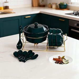 Nordic New Food Grade Ceramic Cookware logo <span class=keywords><strong>Ensemble</strong></span> de bols à soupe <span class=keywords><strong>Soupière</strong></span> personnalisée - Product Image 1