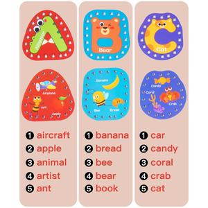 Giocattoli di carta per bambini per divertimento educativo Puzzle di coordinazione occhio-mano per bambini di educazione precoce gioco di corde <span class=keywords><strong>con</strong></span> <span class=keywords><strong>parole</strong></span> inglesi - Product Image 4