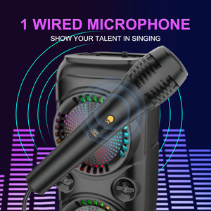 SING-E ZQS8229W Altavoz con Ruedas Doble de 8 Pulgadas, Bluetooth, para Fiestas, <span class=keywords><strong>Karaoke</strong></span>, con Luces LED Disco - Product Image 5