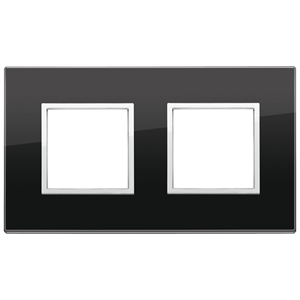 สวิตช์ติดผนัง Placca 4M (2+2) Int71 Nero Diamante ความยาว 20 มม. กว้าง 11.4 มม. สูง 3.2 มม. - Product Image 1