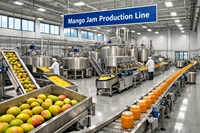 Automatische fruitjam productielijn, machine voor het maken van bosbessen- en aardbeienjam puree