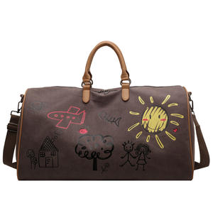 Sac de sport grande capacité avec logo personnalisé, sac de voyage graffiti avec séparation sec-humide pour les voyages courts, usage professionnel et personnel - Product Image 6