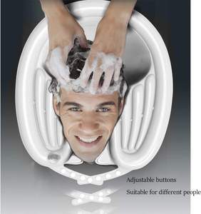 Plateaux de shampooing gonflables avec pompe de gonflage à tube Bassin de lavage de cheveux mobile sans déversement pour les personnes âgées handicapées enceintes blessées - Product Image 2
