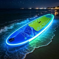 Planche de paddle gonflable LED écologique en Drop Stitch, personnalisable en gros, avec motifs lumineux, pour équipement de parc - Vente directe usine