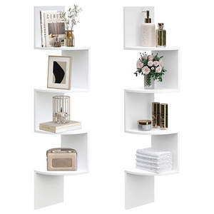 <b>Wall</b> Corner <b>Shelf</b> 5 Tier Polygon Shape <b>Wall</b> <b>Mounted</b> Storage Rack For Bedroom Living Room Easy Cleaning - Product Image 1