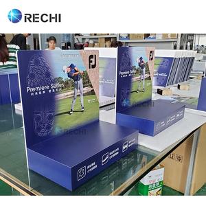 RECHI montate a parete in acrilico scarpe <span class=keywords><strong>di</strong></span> lusso Retail POS espositore con HD UV stampa segnaletica per le scarpe da Golf organizzatore espositore - Product Image 4