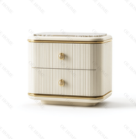 Table de chevet mini réglable en bois massif, design moderne et épuré, avec rangement et 2 tiroirs, idéale pour appartement, chambre et salon - Collection 2025
