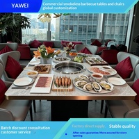 Ensemble table et chaises de barbecue sans fumée en bambou Yawei - Modèle YW-table de barbecue sans fumée 03 Source directe d'usine
