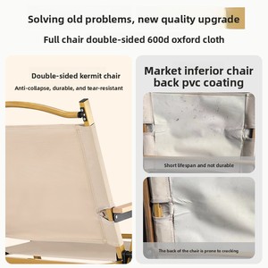 Chaise pliante d'extérieur Kermit, chaise de <span class=keywords><strong>camping</strong></span>, pique-nique, pêche, loisirs, tabouret portable en alliage d'aluminium, mobilier d'extérieur Oxford - Product Image 3