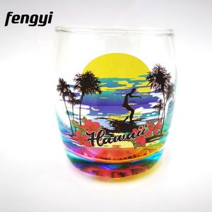Vaso de Vino sin Tallo con Diseño Personalizado de Palmeras en Atardecer Tropical, para Agua, Bebidas, Leche, Jugo - Product Image 2
