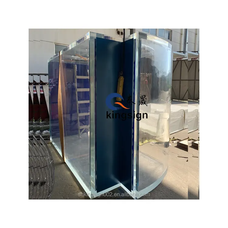 Kingsign high transparency big fish bowl tank acrylic board cureves plexiglass for marine mermaid display in sea world