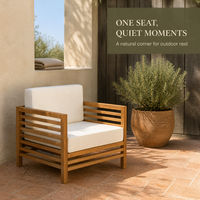 Ensemble de canapés d'extérieur en teck massif de luxe européen moderne, mobilier de jardin et de terrasse, fauteuil avec coussin à séchage rapide, table basse, hôtel