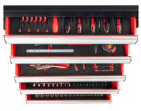 Chariot d'atelier mobile robuste à 6, 7 ou 8 tiroirs en métal, avec 201 outils, personnalisable OEM JMST JS-326-6