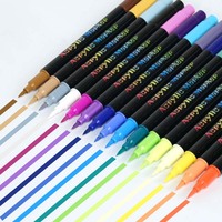 Marqueurs d'art à double pointe, stylos à peinture acrylique, 96 couleurs, pointe extra fine, encre à base d'eau, imperméable, permanente, pour roche