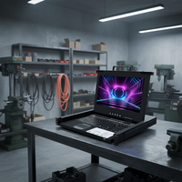 Pantalla LED de 15.6/17/17.3/18.5/19 Pulgadas, 1280*1024, 50-60Hz, Conmutador KVM, Espacio de Rack 1U con 4/8/16 Puertos Seriales