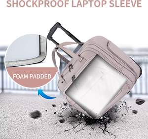 Maletín rodante de 15,6 pulgadas para viajes de negocios, bolsa de ordenador rodante repelente al agua, bolsa para ordenador portátil para hombres y mujeres <span class=keywords><strong>con</strong></span> <span class=keywords><strong>ruedas</strong></span> - Product Image 6