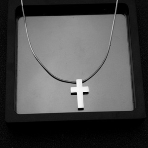 New Fashion <b>Titanium</b> Steel Cross Pendant Necklace Simple Niche Design Gold Silver Plated Unisex's Necklaces Wholesale Jewelry - Product Image 5