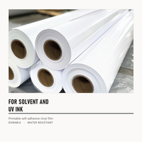 Rouleau de vinyle brillant auto-adhésif pour impression sur volet roulant de magasin, autocollants PVC grand format, résistant à l'eau, caractéristiques écologiques