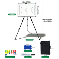 Tableau de tactique de football 5 contre 5 avec support trépied réglable, magnétique, double face, effaçable à sec, pour entraînement et coaching
